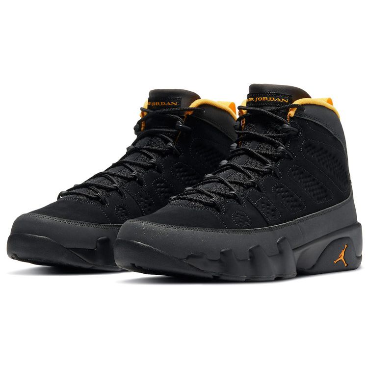 Air Jordan 9 Retro Dark Charcoal University Gold Men Sneakers Grey Black CT8019-070