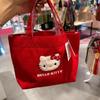 Cute Corduroy Kitty Handbag: Large Capacity, Girlish Heart Design, Portable Tote for Outings & Bento