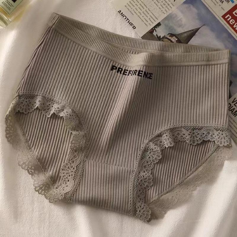 set Women Cotton Brazilian Panties Mid-Rise Solid Color Underwear Ladies Comfortable Underpants Girls Panty Intimates