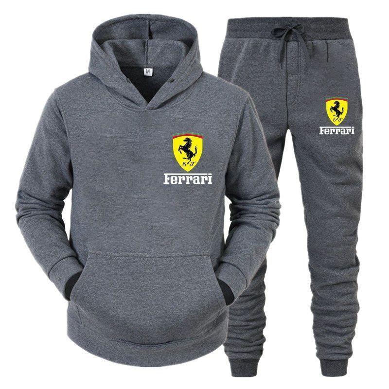 

Костюм Ferrari Весна и Осень Мужские и Женские Худи Персонализированные Модные Повседневные Свитшоты s темно-серого