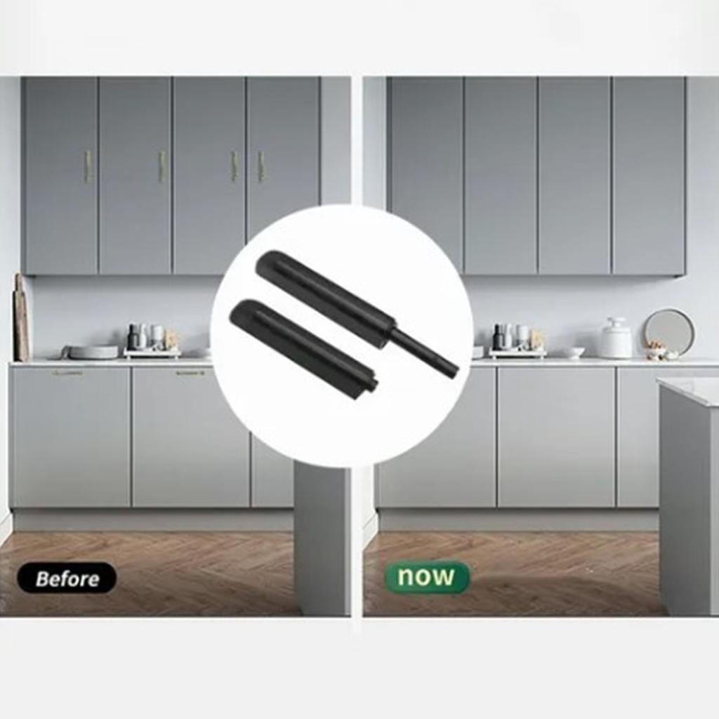 10 Pcs Cabinet Door Rebounder Handleless Black Aluminum Alloy Rebounding Magnetic Latch