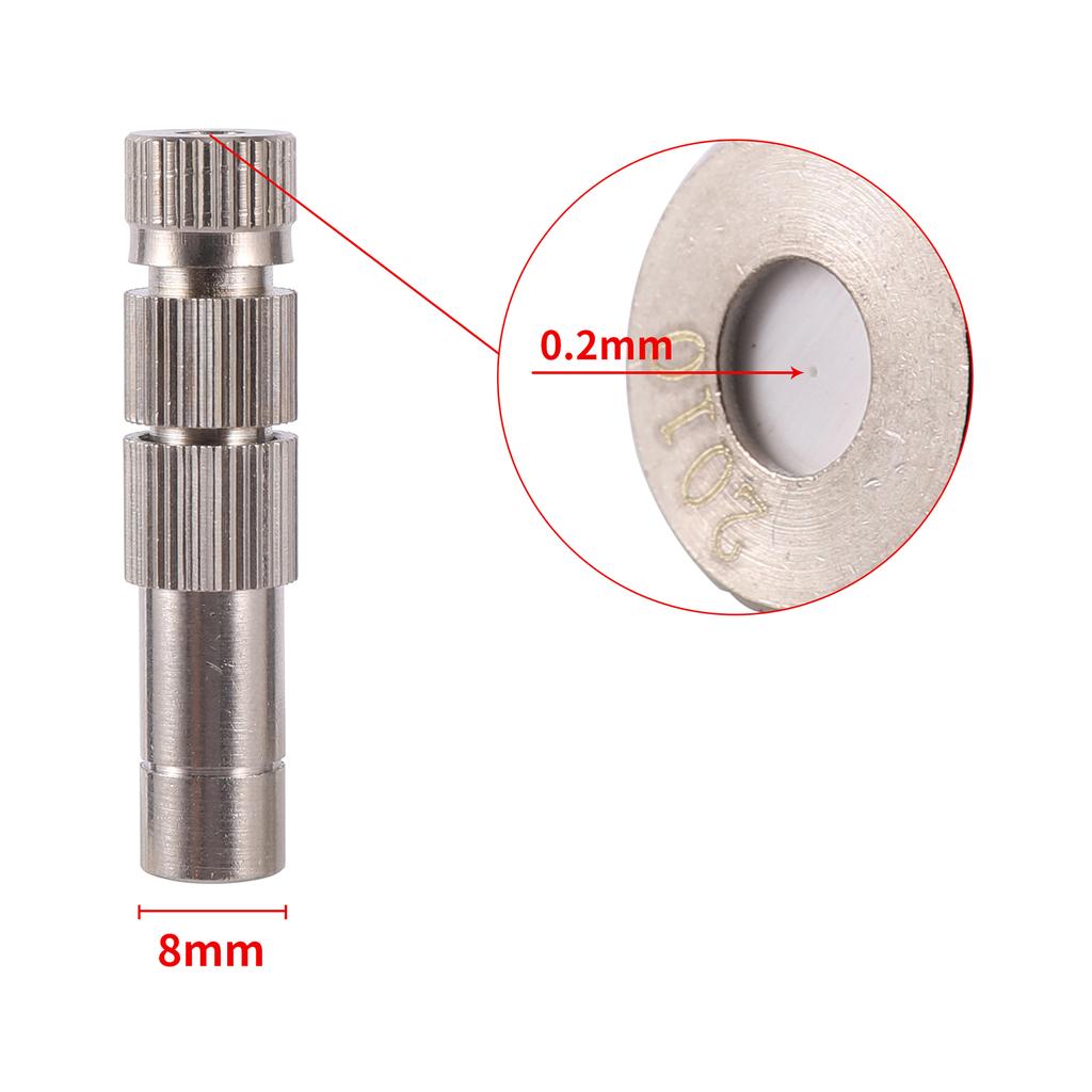 20Pcs 8mm 0.2~0.6mm Spray Nozzles Cooling Landscaping Irrigation Disinfectant Dust Removal Fog Misting Nozzle Nebulizer Atomizer