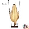 Hanging Ghost Decor Swinging Halloween Decoration, LED Light Up Large Spooky Weighted Fabric with Remote Control for Outside Garden Yard Porch