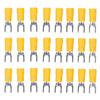 50Pcs Fork Terminals Insulated Spade U Type Wire Connector 12‑10AWG Cable Crimp SV5.5‑4 Yellow