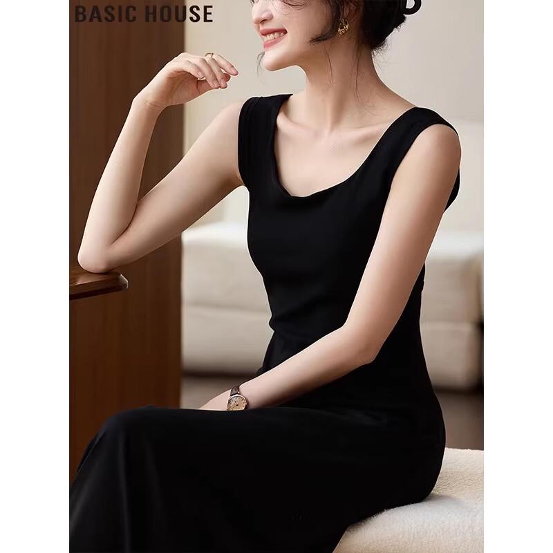 Basic House French Style Black Strapless Dress M