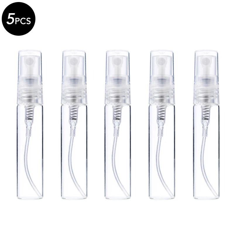 5/10Pcs 2ml 3ml 5ml 10ml Mini Portable Perfume Bottle Spray Refillable Cosmetic Sample Glass Bottling Empty Container