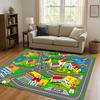City Street Road Traffic Race Track Child Interaction Game Cartoon Living Room Kid Playroom Non-Slip Area Rug Carpet for Bedroom