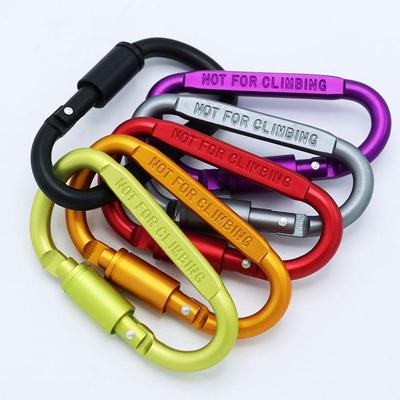 8CM Locking Carabiner with Screw Nut, Colored D-Type Aviation Aluminum Buckle for Backpacks