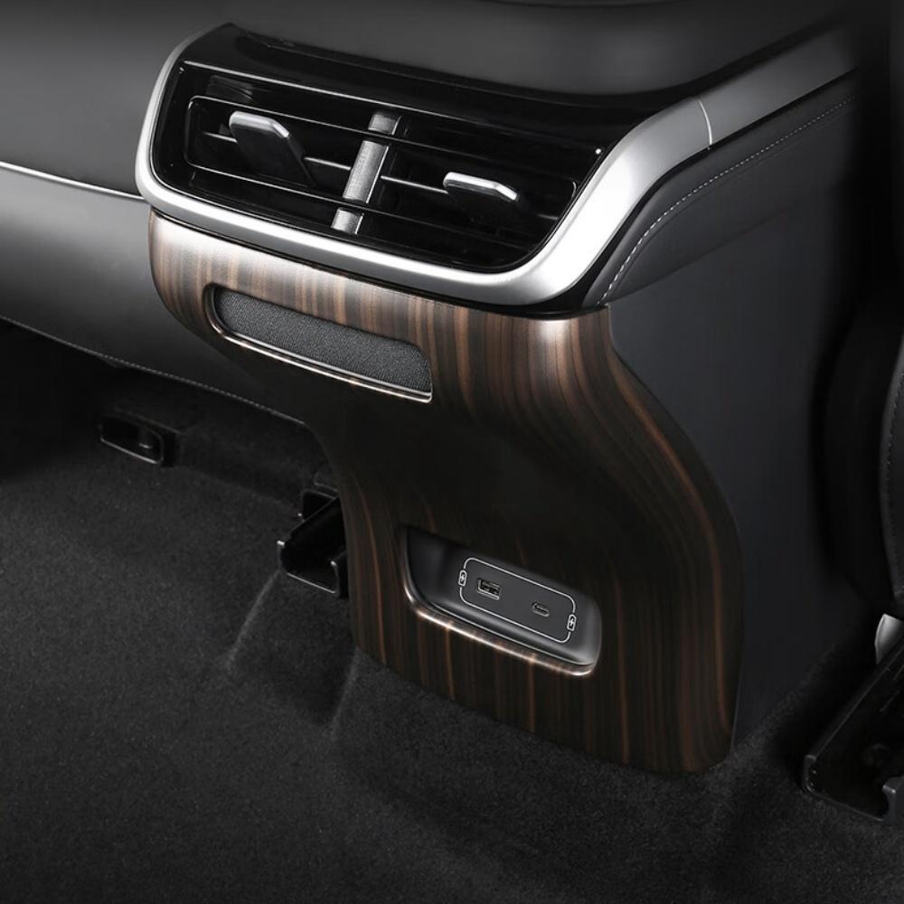 For Xpeng G9 XiaoPeng 2022 2023 Car armrest box rear air outlet ABS Carbon fiber anti-kick decoration protection car Accessories
