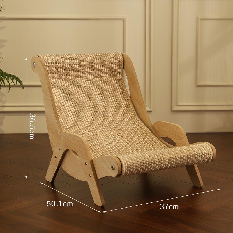 Wooden Cat Recliner: Scratch-Resistant Hammock with Sisal Scratch Pad
