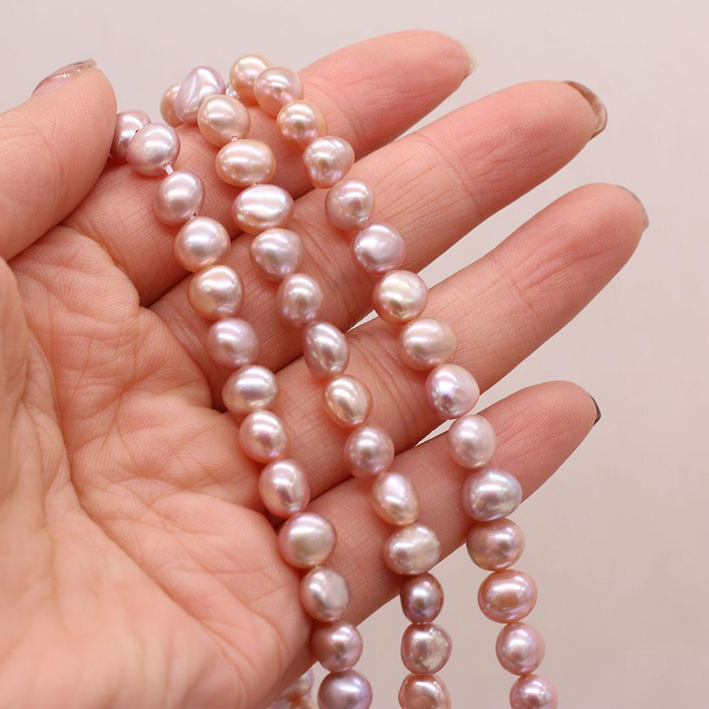 1String, Nugget Pearls, 7–8 Mm, Boho Natural Freshwater Pearl Beads, for DIY Necklaces, Bracelets, Anklets, Jewelry Making, 36cm