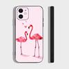 Flamingo Phone Case For IPhone 17 Air 16 15 14 13 Pro Max 11 12 Black Silicone Cover