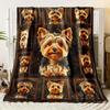 1pc Yorkshire Terrier HD Print Polyester Throw Blanket for RV - Soft Lightweight And Versatile for Travel Camping