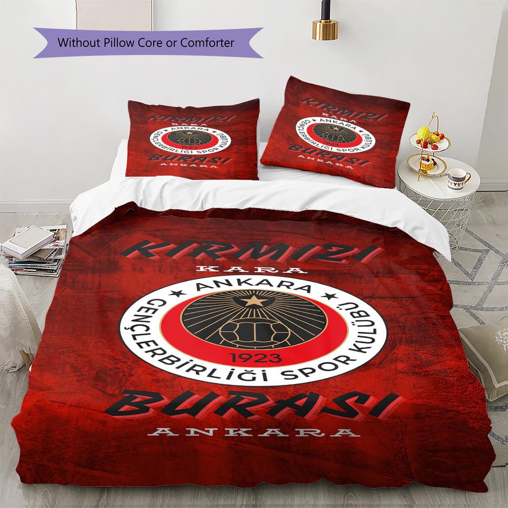 Gençlerbirliği Pattern Bedding Set Quilt Cover Pillowcase Home Decor Gift (1 * Duvet Cover + 2 * Pillowcase, Without Core)