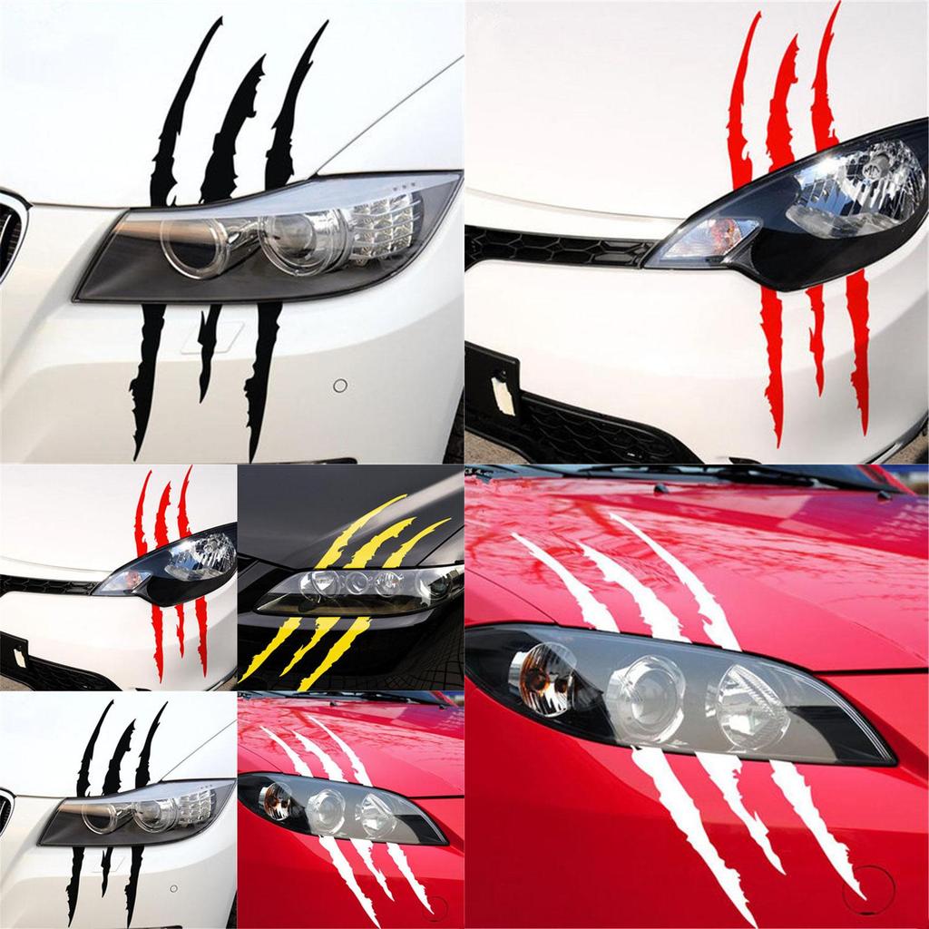 Monster Claw Scratch Decal Headlight Car Decoration Premium Vinyl Sticker For Halloween