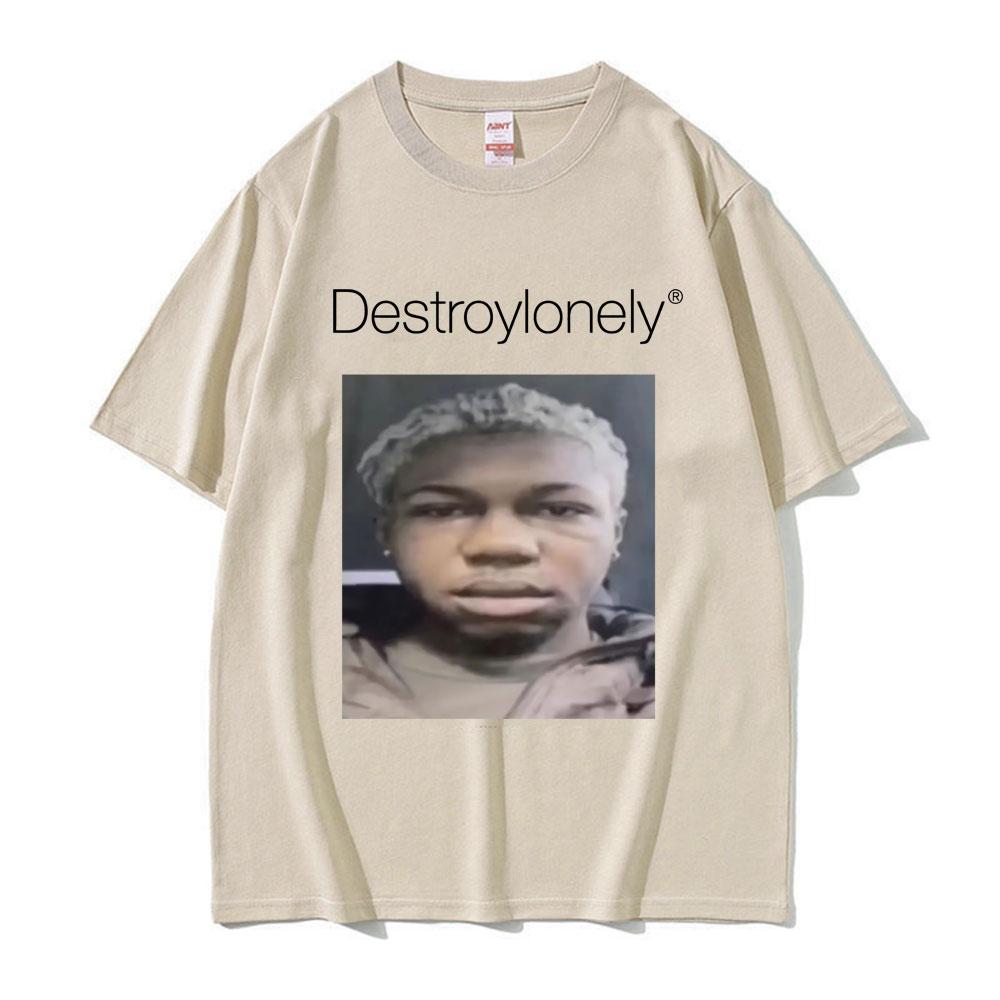 Rapper Destroy Lonely Graphic Print T-shirts Men's Summer Streetwear T-shirt Male Hip Hop Oversized EU Size Short Sleeve T Shirt
