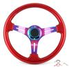Car Sport Steering Wheel 350mm 14in Dia Universal for Vehicle Racing Car 6 Hole Red