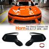Glossy Black Horn Style Rearview Side Mirror Cover Caps For Chevy Camaro SS RS ZL1 LT 2016-2021