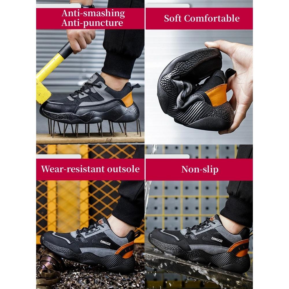 Sicherheitsschuhe für Herren und Damen, unzerstörbare Arbeitsschuhe mit Stahlkappe, Sicherheitsstiefel mit Durchtrittschutz