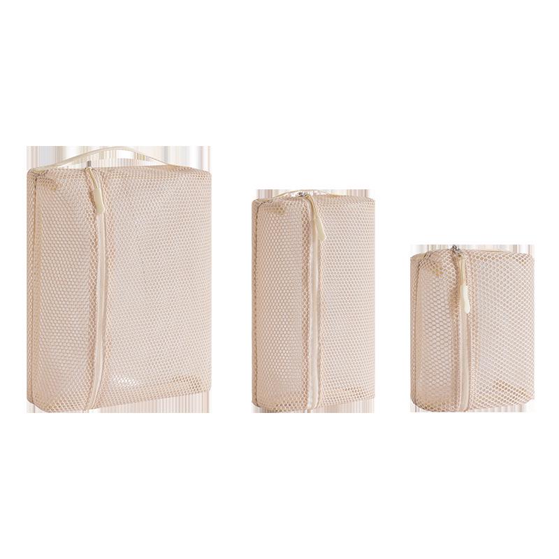 Mesh Transparent Travel Storage Bag Set for Cosmetics & Toiletries - Foldable Organizer