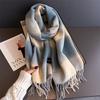 2025 New Plaid Stripe Women's Winter Scarf Imitation Cashmere Warm Shawls Wraps Thicked Pashmina Female Blanket Scarves