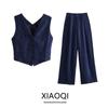 Fashion Style Fall and Winter Women's Clothing Slim Looking Cross Design Vest