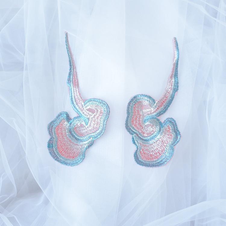 Cloud Embroidery Lace Floral Flower Applique Cheongsam Dress Wedding Dress Handmade Diy Material Clothing Design Patch