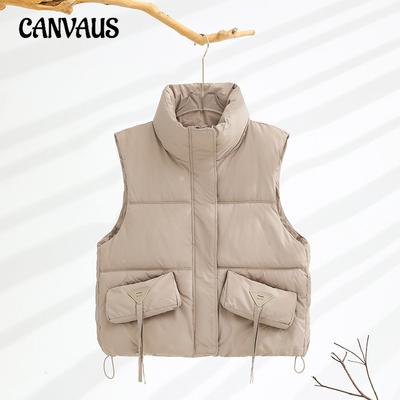 Gilet di Cotone Taglie Forti da Donna Autunno e Inverno Largo Collo Alto Cotone Sottogiacca Spalle Senza Maniche Giacca Gilet Moda