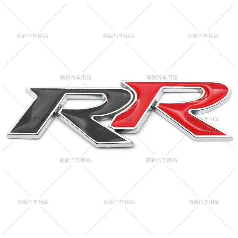 1Pc 3D Metal RR Logo Car Front Grille Rear Trunk Emblem Badge Decals For Civic Mugen Accord Crv City Hrv Sticker Accessories