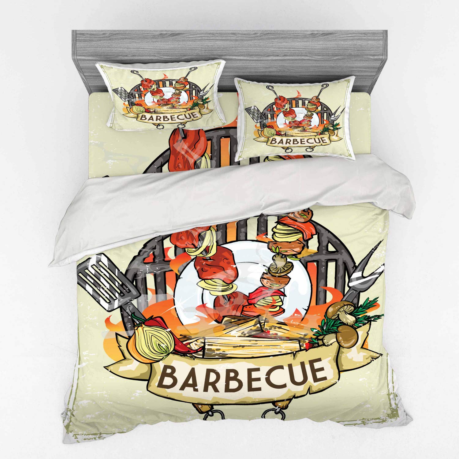 

Bbq Duvet Cover Sets For Kids Teens Queen Size Lightweight Down Quilt Covers Bedroom Decor 2 Pillowcases 1 Duvet Cover No Quilt EU Single(135x200cm)