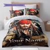 Name Custom Johnny Depp Pattern Bedding Set Quilt Cover Pillowcase Home Decor Gift (1 * Duvet Cover + 2 * Pillowcase, Without Core)