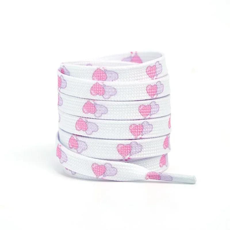NEW Flat Pink Love Shoelace Personalized Valentine's Day Heart Shoelaces Rope Couples High Canva Sports Shoes Shoe Laces for AF1