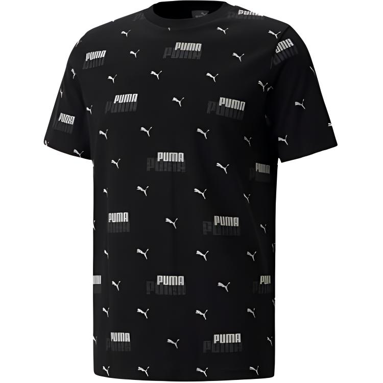 

PUMA Футболка с коротким рукавом и принтом логотипа по всей поверхности, мужская, топы, черная 675681-01 S