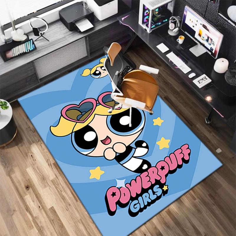 1Pc The Powerpuff Girls Printed rectangle carpet, home door mat, outdoor travel protection carpet A8