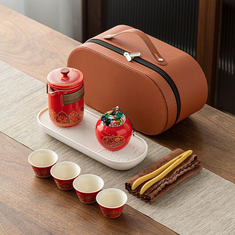 Travel Tea Set Small Set Outdoor Kung Fu Tea Set Teapot Portable