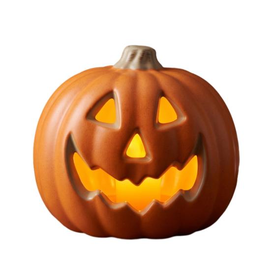 Halloween LED Pumpkin Lantern Glowing Plastic Scary Face Pumpkin