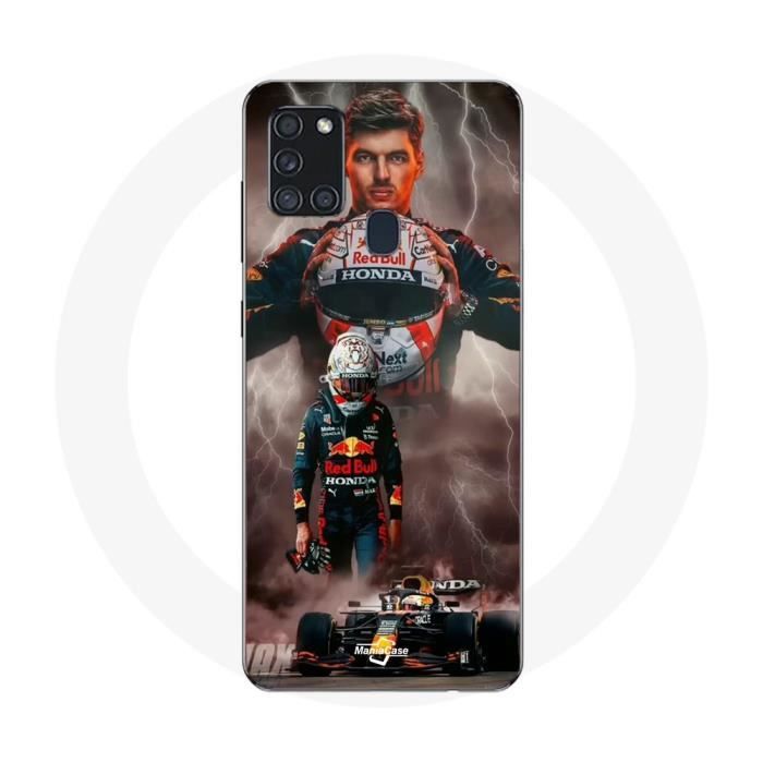 Coque Maniacase pour Samsung Galaxy A21s verstappen éclair Formule 1 Casque F1