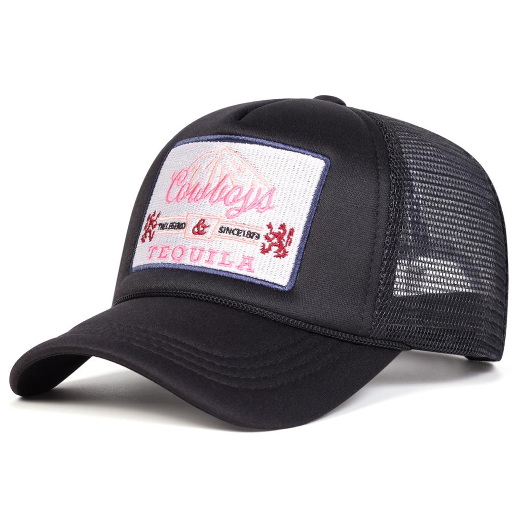 Men Letter Embroidered Baseball Cap Mesh Hat Outdoor Adjustable Sunscreen Leisure Hat Spring Autumn Travel Tourism Beach Vacation