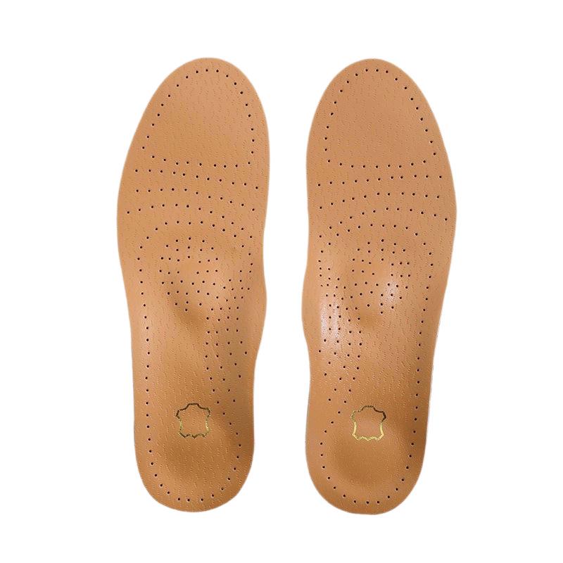 Cross-Arch PU Leather Insole with Heel Support & Deodorant for Flat Feet - Breathable Sports Mat