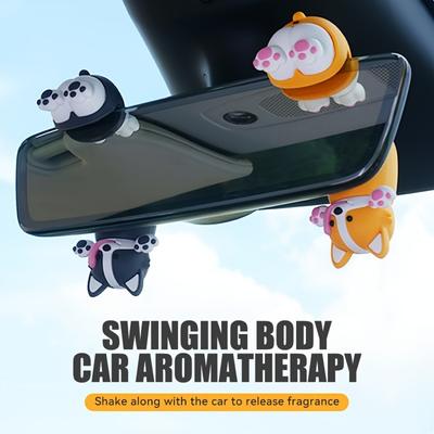 Adorable Dancing Cat Mirror Ornament - 2-in-1 Car Air Freshener and Interior Decoration