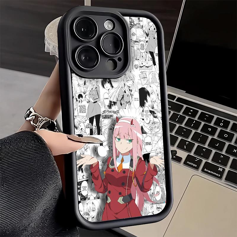 Phone Case for iPhone 17 Air 16E 15 16 Pro Max Darling Zero Two 02 Anime Cover 14 Plus 13 12 Mini Soft Shell Silicone Fundas