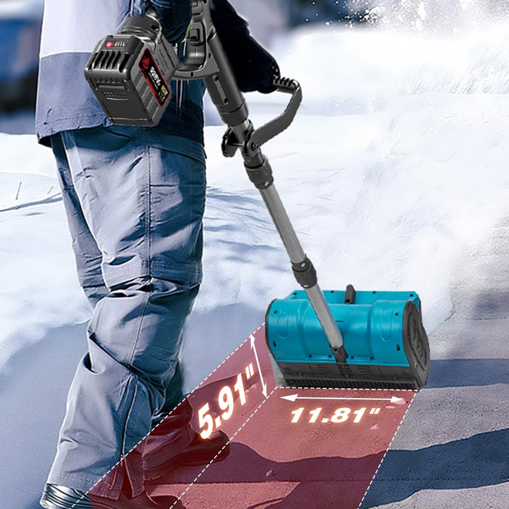 Balayeuse à neige électrique sans balais 3000W 300mm sans fil Chasse-neige Pelle Nettoyage de rue Jardin Outil électrique Pour batterie Makita 18V Broche