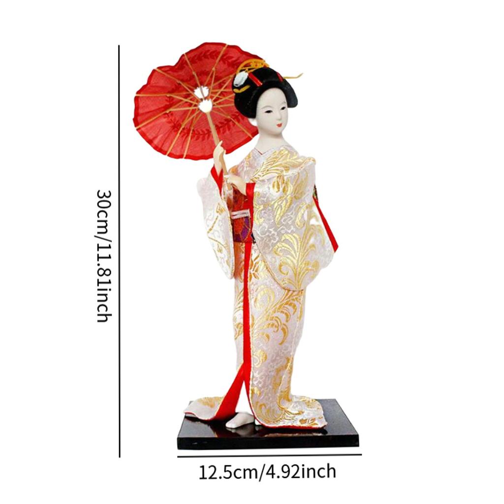 Muñeca Geisha Japonesa de 12 Pulgadas 30cm Muñeca Kimono Asiático Figura Coleccionable Decoración Regalo