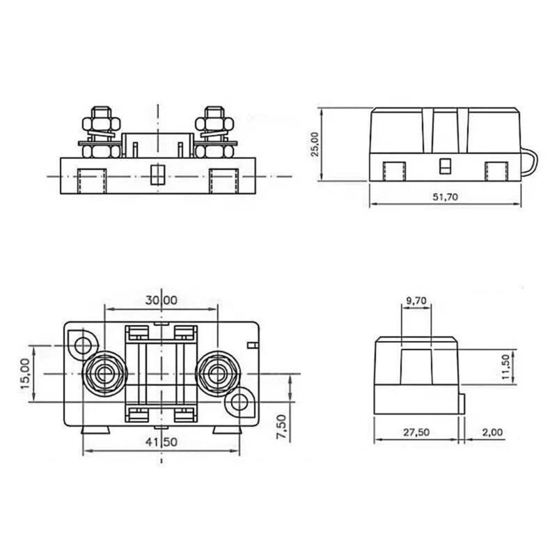Fireproof Small Fuses Base High Temperature Resistant Fuses Holder for Truck Agricultural & Mobile Equipment Circuits