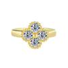 LinkerLove Moissanite Four-leaf Clover Ring for Women S925 Silver Diamond Wedding Band Couple Promise Engagement Ring