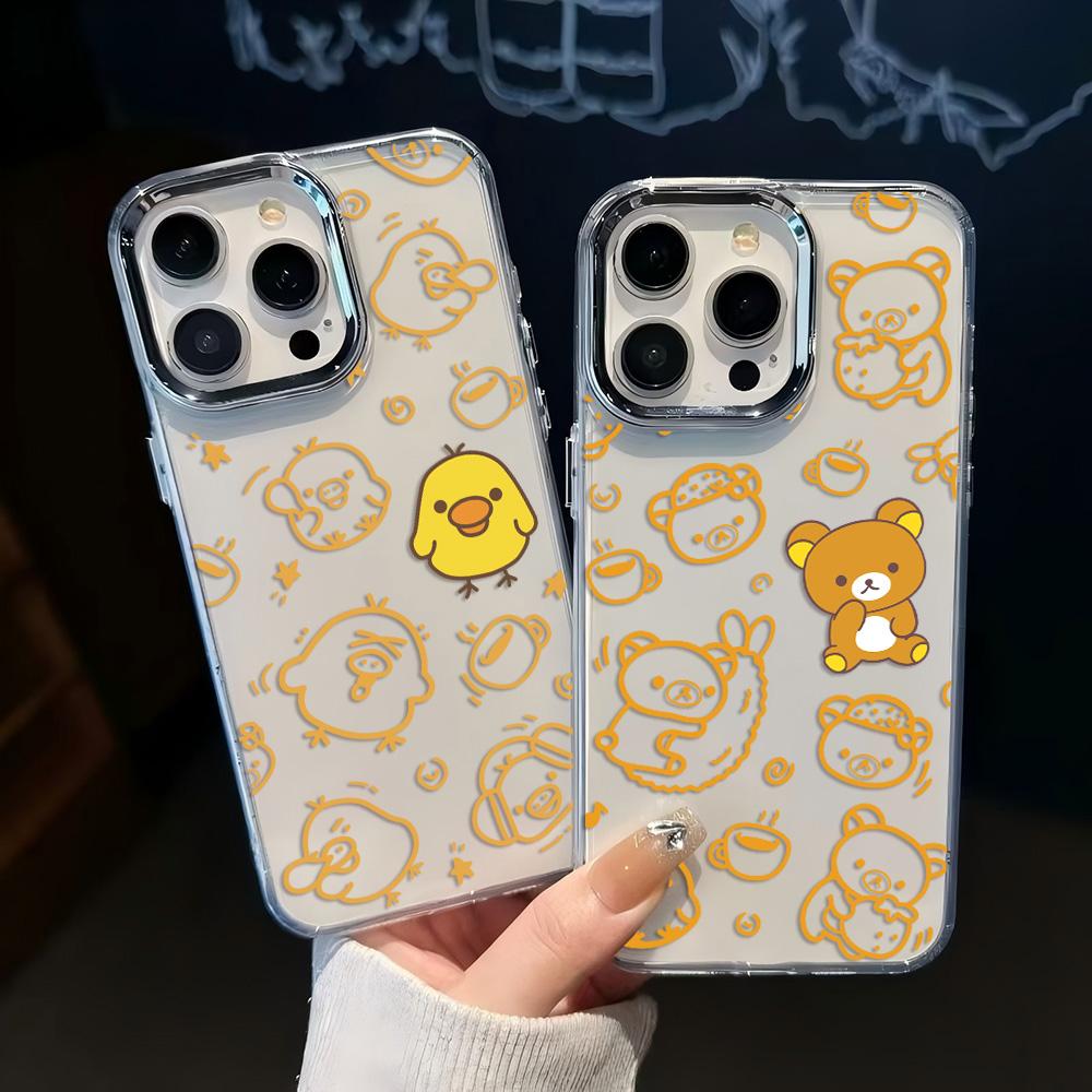 Cute Cartoon RilakkumaS Phone Case For iPhone 17 16e 16 15 14 13 12 11 mini Pro Max X XR XSMAX 8 Air Plus Transparent Soft Cover
