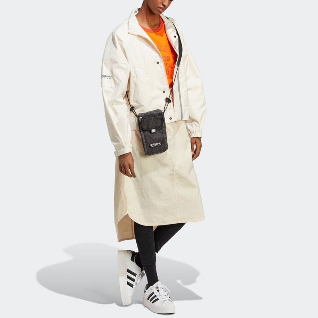 Adidas Originals Trefoil Solid Stand Collar Full Zip Long Sleeve Jacket Women Jackets White IC5446