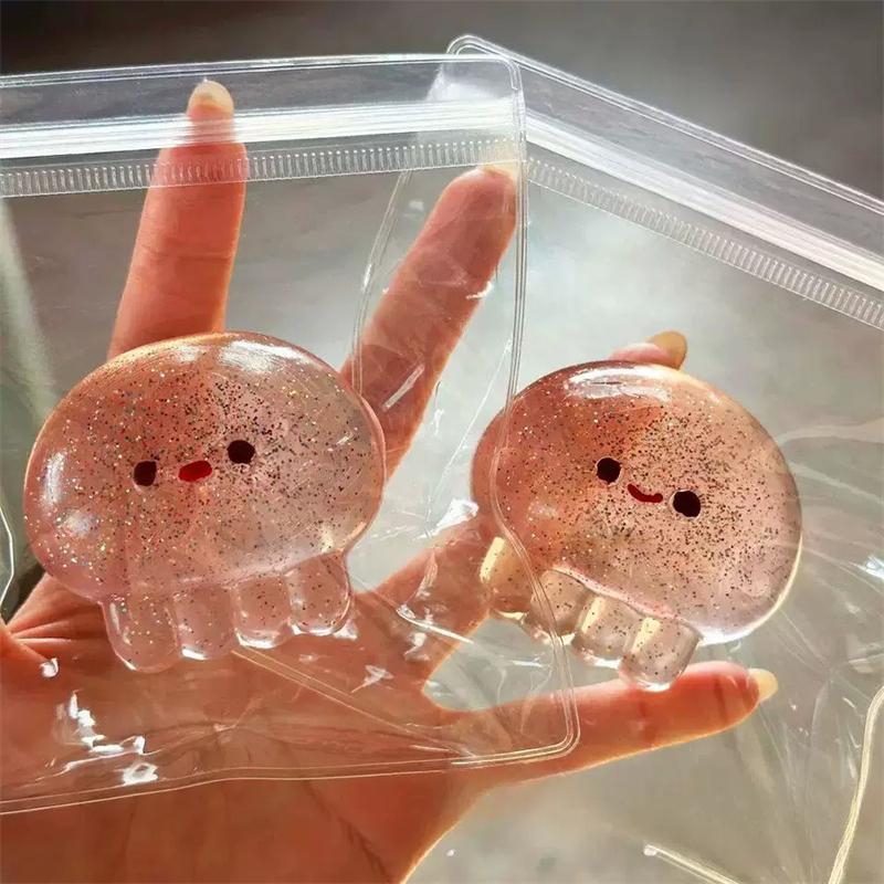 Taba Squishy Quallen Oktopus Spielzeug - Transparent Niedlich Sensorisches Fidget für Schreibtisch Fokus