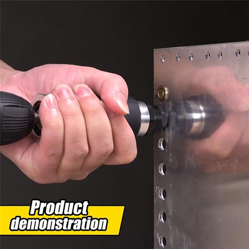 

Electric Adapter Riveting Tool Electric Drill Adapter Rivet Including 6 Rivet Nut Mandrels And 3 Rivet Heads