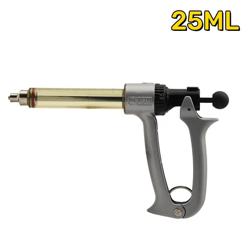 25/50ml Adjustable Continuous Syringe Semi-Automatic Veterinary Syringe Vaccine Injector For Chicken Cow Sheep Horse Livestock